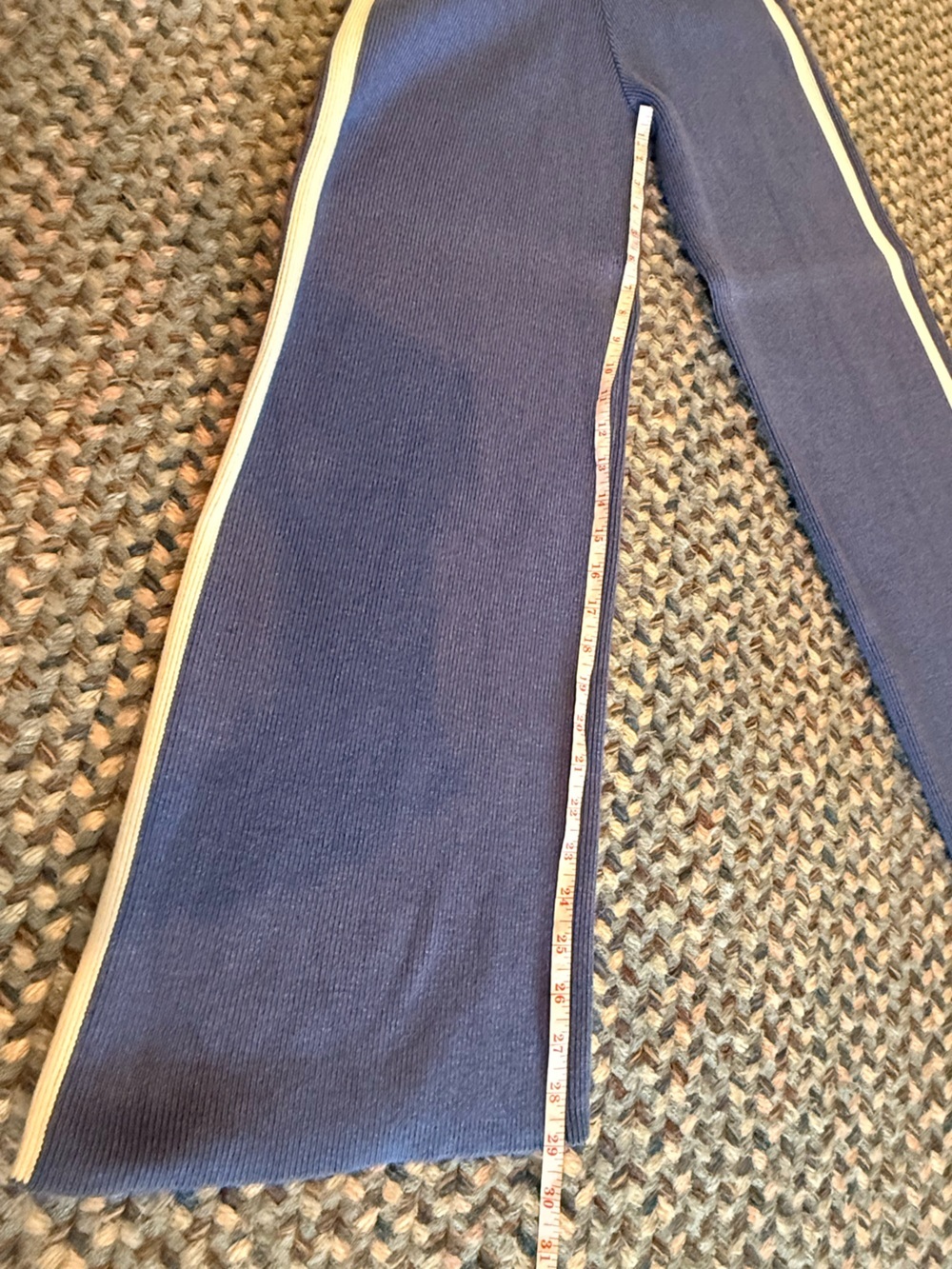 Maeve Wide-Leg Knit Pants with Side Stripes - Blue sz M NEW - Picture 10 of 13
